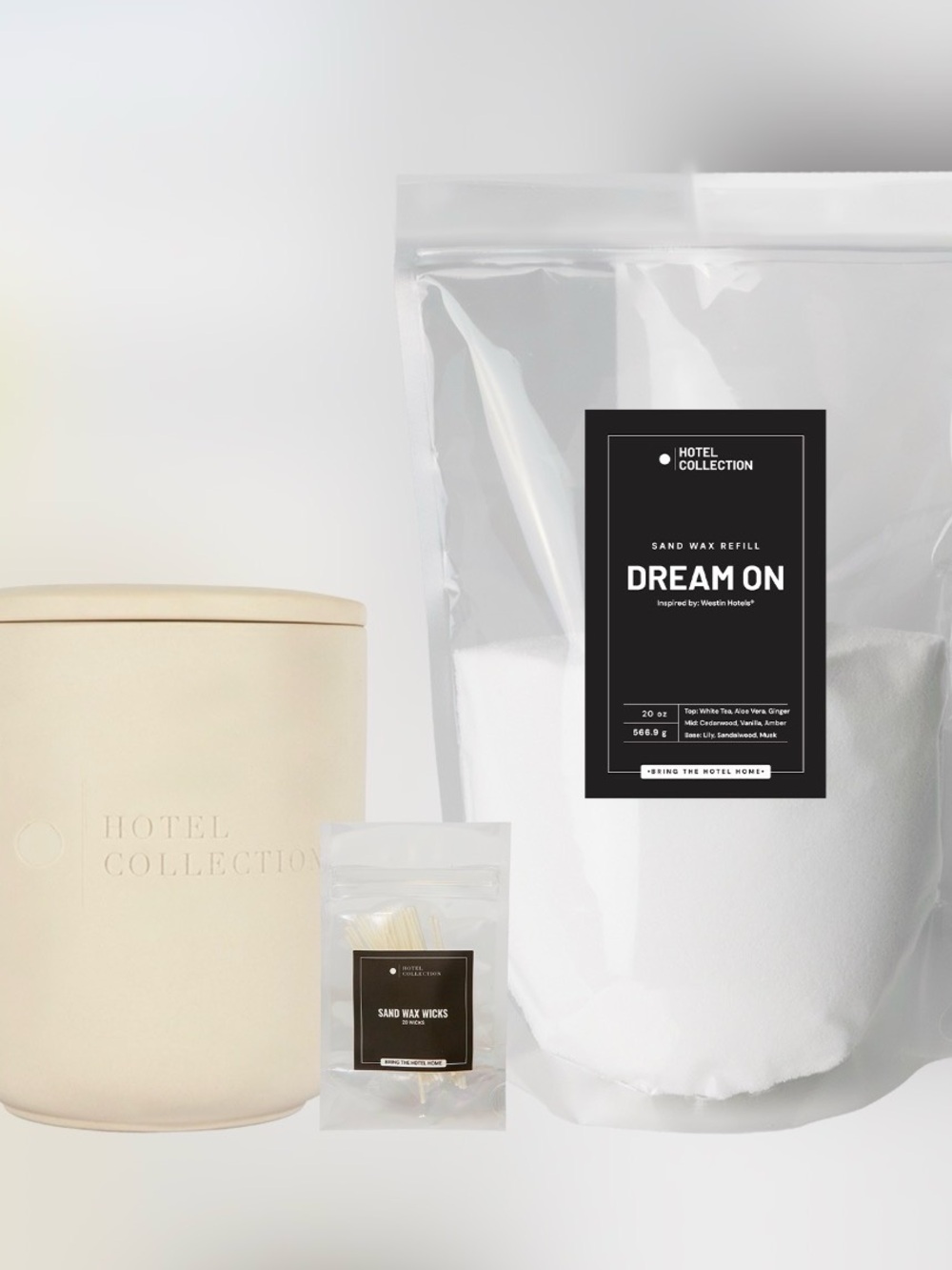 Hotel Collection Dream On Sand Wax Candle Set MSRP $65